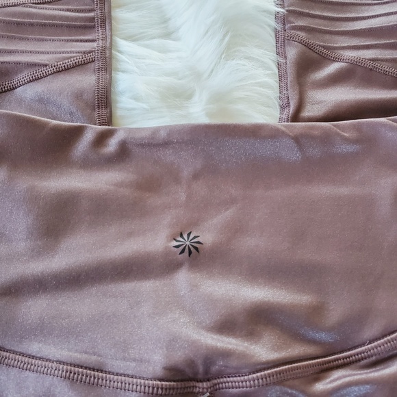 NWOT Athleta Brown Shimmer Inclination Leggings - Picture 7 of 8